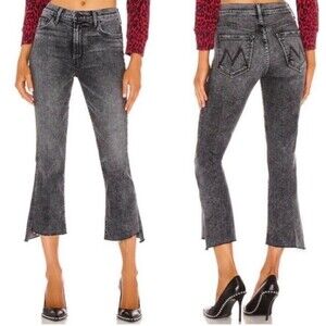 Mother Dark Gray Insider Crop Step Fray Jeans Size 25
